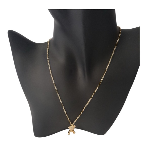 Goldtone Bear Pendant Necklace - Picture 5 of 6